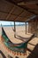 Colorful hammocks on a beautiful deserted bach