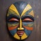 Colorful Hand Carved African Mask A Sculpture Inspired By Ugandan Wood