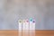 Colorful hand draw happy emotion faces on wooden stick