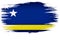 colorful hand-drawn brush strokes painted national country flag of Curacao. template for banner, card, advertising , ads, TV