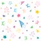 Colorful Hand Drawn Funny Stars. Children Drawings of Doodle Stars.