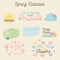 Colorful Hand Drawn Spring Stickers Set