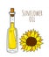 Colorful hand drawn sunflower bottle