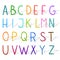 Colorful hand drawn vector flat modern full alphabet.