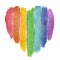 Colorful hand-drawn watercolor LGBTQ heart isolated on white background