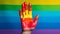 Colorful Hand Painted With Lgbt Rainbow Flag - Pride Month Lgbtq Symbol