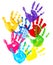 Colorful hand prints