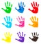 Colorful hand prints