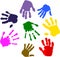 Colorful hand prints