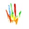 Colorful hand shape