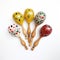 Colorful Handcrafted Maracas On White Background