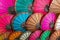 Colorful handmade Asian umbrellas on display at night market in Luang Prabang, Laos