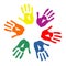 Colorful hands circle