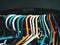 Colorful hangers in the dark