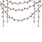 Colorful hanging Christmas light bulb frame