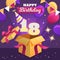 colorful happy 18th birthday background vector design