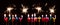 Colorful Happy Birthday Candles with Sparkler Fireworks, on black background