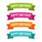 Colorful Happy Birthday ribbons badges