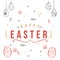 Colorful Happy Easter greeting card with flowers eggs