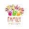 Colorful happy family logo design template