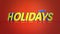 Colorful Happy Holidays text on orange gradient
