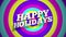 Colorful Happy Holidays text on vertigo pattern