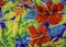 Colorful Hawaiian Red Hibiscus Flowers Cloth Textile Waikiki Honolulu Hawaii