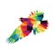 Colorful Hawk Polygonal low poly logo icon. flying hawk polygon