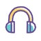 Colorful Headphones Doodle Icon