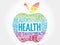 Colorful Health apple word cloud