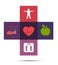 Colorful health care cross symbol