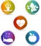 Colorful health care symbol set