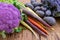 Colorful healthy purple vegetables