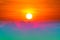 colorful heap red orange sunset cloud and sun on sky