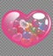 Colorful heart balloons for Valentine day and wedding concept