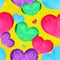 Colorful Heart Love Pride Rainbow Flag Watercolor Painting Seamless Pattern illustration design