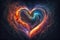 Colorful Heart Nebula in Space - Ai Generative