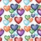 Colorful heart seamless pattern for Holidays Valentine\\\'s day or wedding background