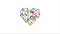 Colorful heart shape animation last 5s loop 4k (4096x2304)