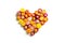 Colorful heart shape flowers isolated