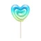 Colorful heart shape lollipop - sweet hard candy on stick.