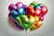 Colorful heart shaped balloon set. Rainbow colors as pride, celebration and gay love concept. Generative Ai.