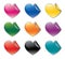 Colorful heart shaped stickers set