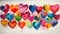 Colorful Heart Symbols Watercolor Wall Art for Valentine\\\'s and Mother\\\'s Day.