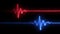 Colorful heartbeat rate and pulse on black screen, seamless and loop motion animate footage