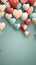 Colorful, hearts, baubles.Valentine\\\'s Day banner with space for your own content. White background color. Blank field fo