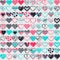 Colorful hearts geometric pattern