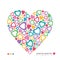 Colorful hearts greeting card