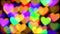 Colorful hearts illumination for holiday or abstract boke background