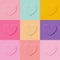 Colorful hearts in Neumorphic design. Cute heart pattern love background for Valentine`s day.